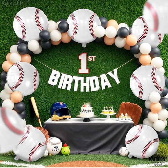 💜10 Pieces Baseball Balloons - 18 Inch, Baseball Party Decorations - Picture 2 of 5